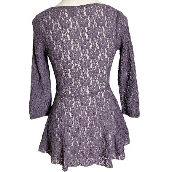 Free People Purple Lace Baby Doll Top, Size XS - Picture 2 of 10